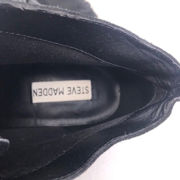 Steve Madden Jayson Black Suede Ankle Boots 7.5M - Picture 9 of 12